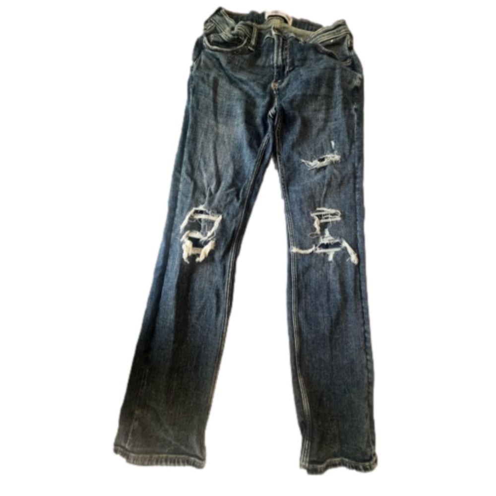 Abercrombie Kids Straight Ripped Jeans Adjustable w/ Waist Band Adjusters 11/12